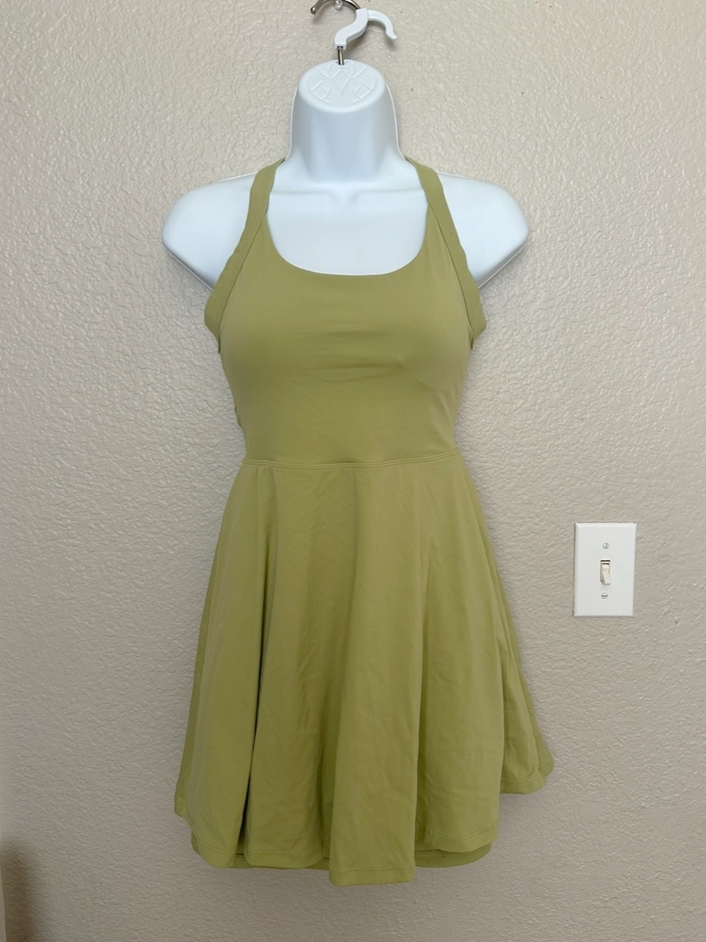 HALARA Olive Green Sleeveless Fit & Flare Mini Dress